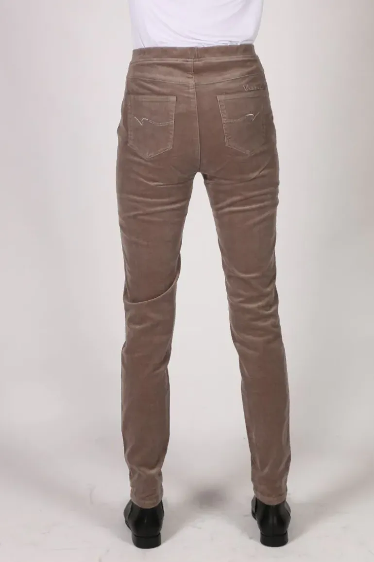Vassalli Wide Leg Corduroy Pant In Taupe