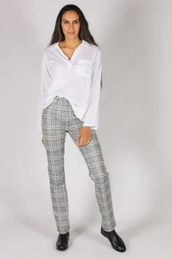Vassalli Wide Leg Eton Pant In Check