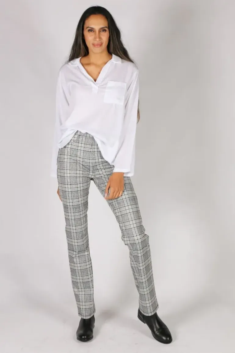 Vassalli Wide Leg Eton Pant In Check
