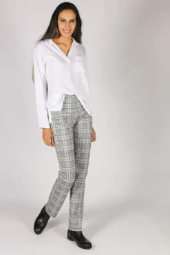 Vassalli Wide Leg Eton Pant In Check