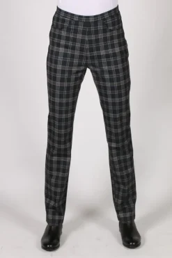 Vassalli Wide Leg Lord Pant In Check