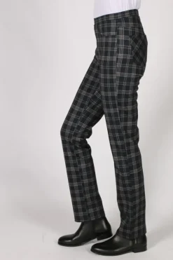 Vassalli Wide Leg Lord Pant In Check