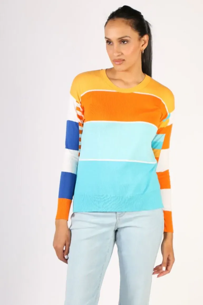 Zaket & Plover Multi Jumper In Orange