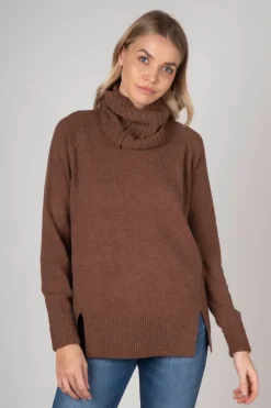 Zaket & Plover Snood Jumper In Tan