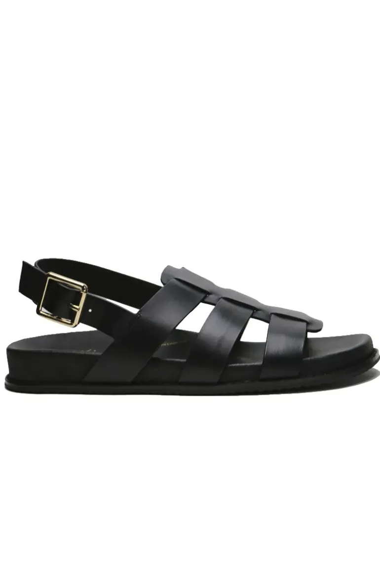 Ziera Hessa Fisherman Sandal In Black