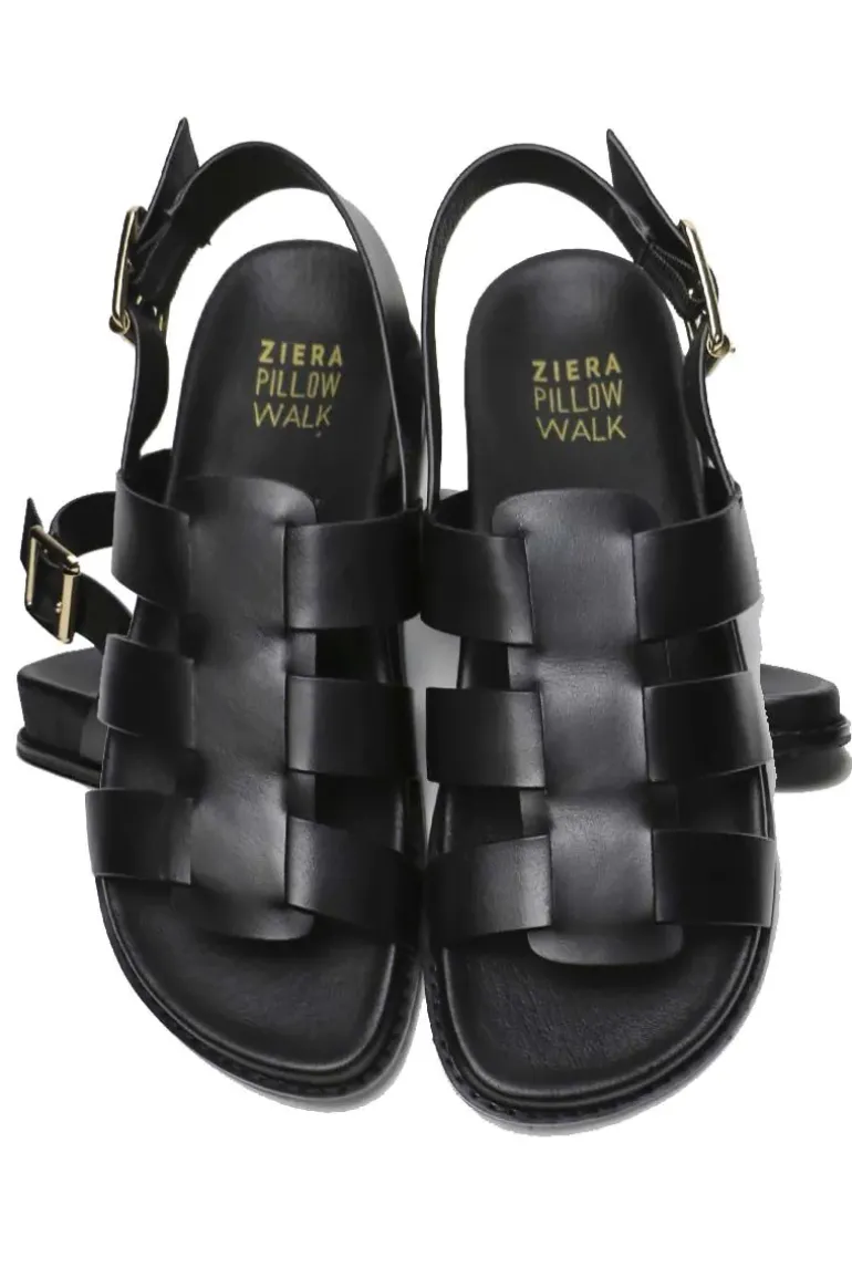 Ziera Hessa Fisherman Sandal In Black